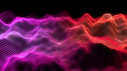 Music abstract background. Equalizer for music, showing sound waves with musical waves, background equalizer. 3d rendering.