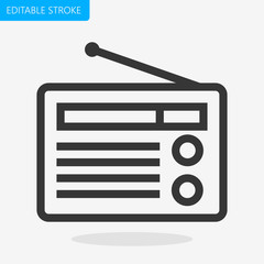 Radio Icon Editable Stroke Pixel Perfect Vector