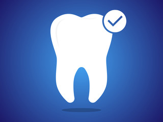 Tooth Ok Sign Vector Icon