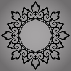 Decorative frame Elegant vector element for design in Eastern style, place for text. Floral black border. Lace illustration for invitations and greeting cards