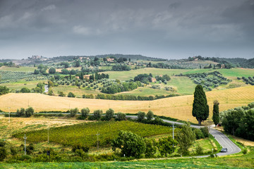 Fototapeta na wymiar Montepulciano hills. Countryside. Tuscany, Italy.