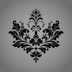 Fototapeta na wymiar Damask graphic ornament. Floral design element. Black vector pattern
