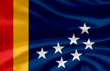 Durham North Carolina waving flag illustration.