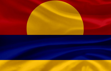 Fototapeta premium Palmyra Atoll waving flag illustration.