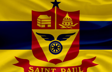 St. Paul Minnesota waving flag illustration.