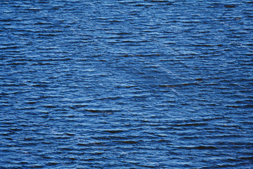 Deep blue water with small waves as background, texture