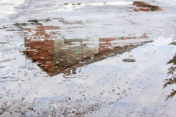 Reflection in a puddle.