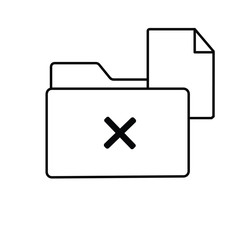 cancel file folder line icon
