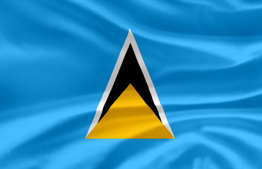 Saint Lucia waving flag illustration.
