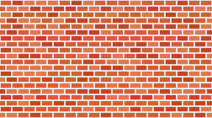 Vector red brick wall background. Old texture urban masonry. Vintage architecture block wallpaper. Retro facade room illustration