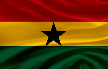 Ghana waving flag illustration.