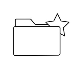 Star File folder line icon