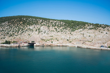 Beautiful view on sea. Rock and sea. Summer time. 