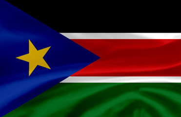 South Sudan waving flag illustration.