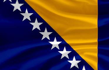 Bosnia and Herzegovina waving flag illustration.