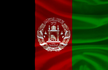 Afghanistan waving flag illustration.