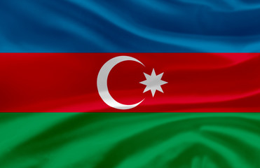 Azerbaijan waving flag illustration.