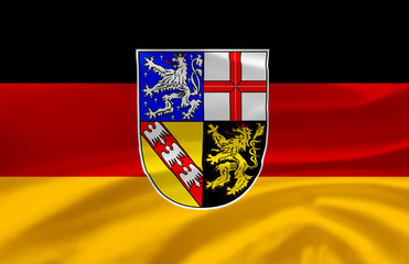 Saarland waving flag illustration.