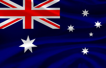 Australia waving flag illustration.