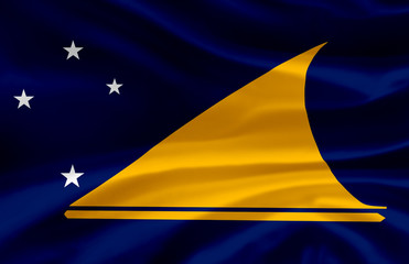 Tokelau waving flag illustration.