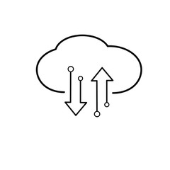 Cloud with Transfer Arrows outline icon