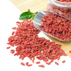 The dried fruit of medlar on white background