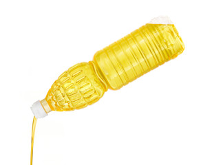 Cooking Oil Container Pouring on White Background