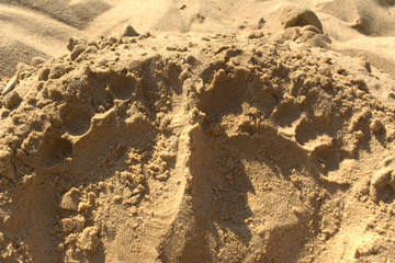 Fußabdrurck im Sand am Strand 