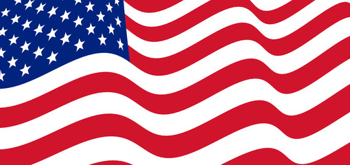 American  waving flag vector illustration.