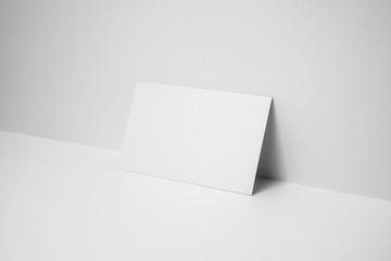 perspective view of business card on white space