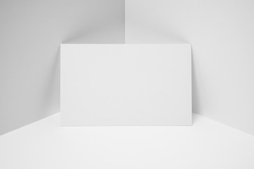 perspective view of business card on white space