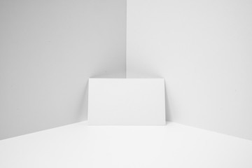 perspective view of business card on white space