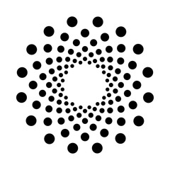 Vector black spotted mandala. Isolated on white background.