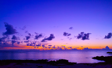 真夏の宮古島。池間島から見た夕焼け