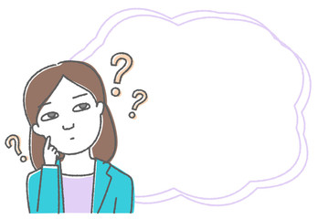 女性とクエスチョンマークと吹き出し