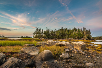Calm evening along the coastal shoreline of Nova Scotia.
