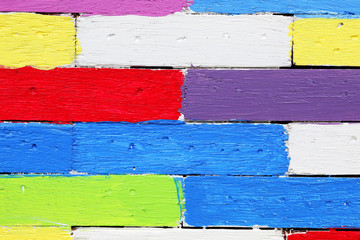 colorful wooden panel wall background
