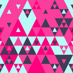 Geometric color triangles seamless pattern vector