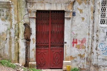 Red Doors, Crumbling Wall, Beirut