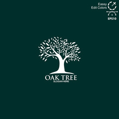 Simple and modern vector oaks tree logo
