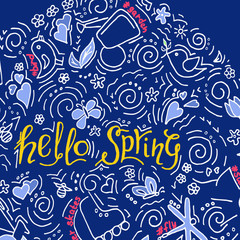 hello spring lettering post