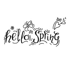 hello spring lettering post