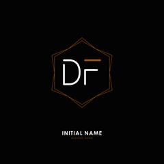 D F DF Initial logo letter with minimalist concept. Vector with scandinavian style logo.