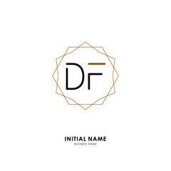D F DF Initial logo letter with minimalist concept. Vector with scandinavian style logo.