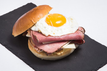 Burger with egg