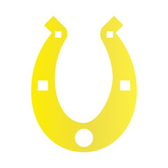 Horse shoe gold icon on background for graphic and web design. Simple vector sign. Internet concept symbol for website button or mobile app.