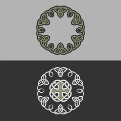Round element of Celtic ornament, isolated.