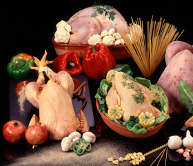 chicken with pasta and vegetables