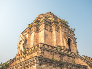 Wat Chedi Luang, a Buddhist temple in Chiang Mai, Thailand.