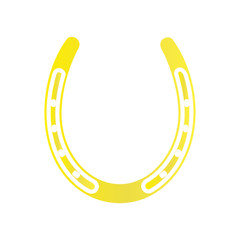 Horse shoe gold icon on background for graphic and web design. Simple vector sign. Internet concept symbol for website button or mobile app.